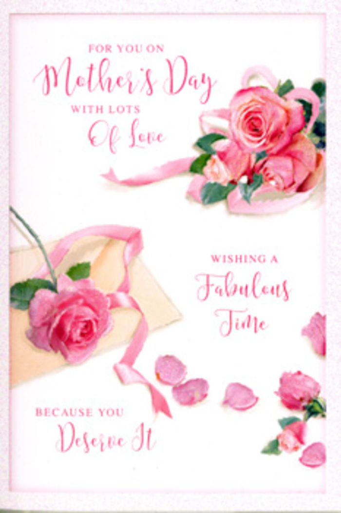 Graceful Mother's Day card illustration centred on a tableau of pink roses, loose petals, and a softly curving ribbon, reminiscent of the thoughtful styling at a boutique florist near Queen's Park station. The main floral feature is a small grouping of fully unfurled roses in varying shades of pink, from delicate, almost translucent blush to a richer, warm rose tone, their petals overlapping in generous spirals that convey fullness and freshness. The blooms sit against a clean, light background, which allows every contour of each petal to stand out clearly, as though lit by gentle, natural daylight. Scattered around the main cluster are rose petals arranged like tiny tokens of affection, some lightly overlapping, others resting apart as if caught mid-fall. A slender ribbon in a coordinating pastel hue winds through the scene, forming soft loops that echo the rounded forms of the roses and subtly frame the central bouquet, evoking the finishing touches added before a hand-tied arrangement leaves a Queen's Park Florist workbench. Flowing cursive script spells out a loving Mother's Day message, the lettering integrated into the composition so it seems to converse with the flowers, rather than merely label them. The mood created by the image is one of calm tenderness and quiet luxury, like the atmosphere of a Sunday stroll through the park followed by a visit to a local café. It's a visual expression of appreciation and rest, conjuring the same sense of care that goes into choosing the perfect bouquet for local delivery around Queen's Park and Kensal Rise.